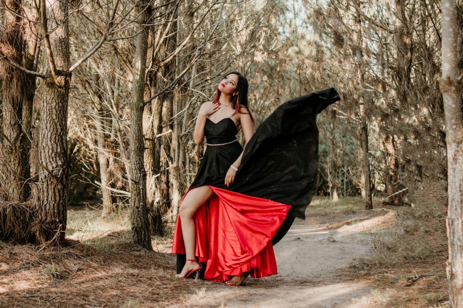 Matric farewell red and black gown by Lvana Creations